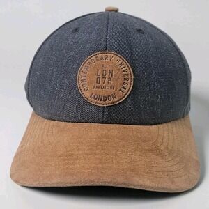 Snapback Hat Mens Gray Brown Faux Suede Flat Brim H&M London Adjustable  Cap